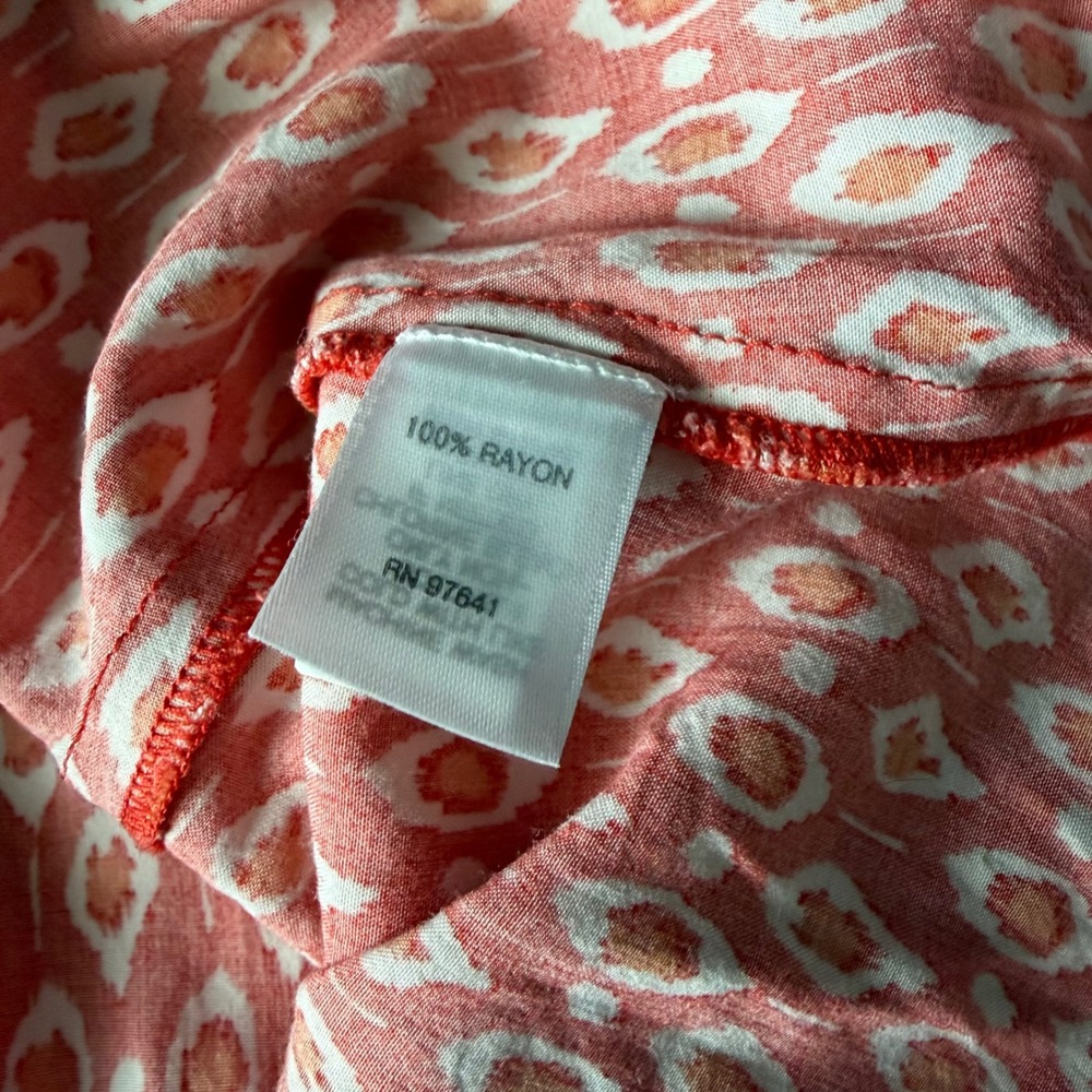 J. Jill Sleeveless Blouse Rayon Ikat Geometric Button‎ Front Boho Relaxed L - Picture 5 of 6